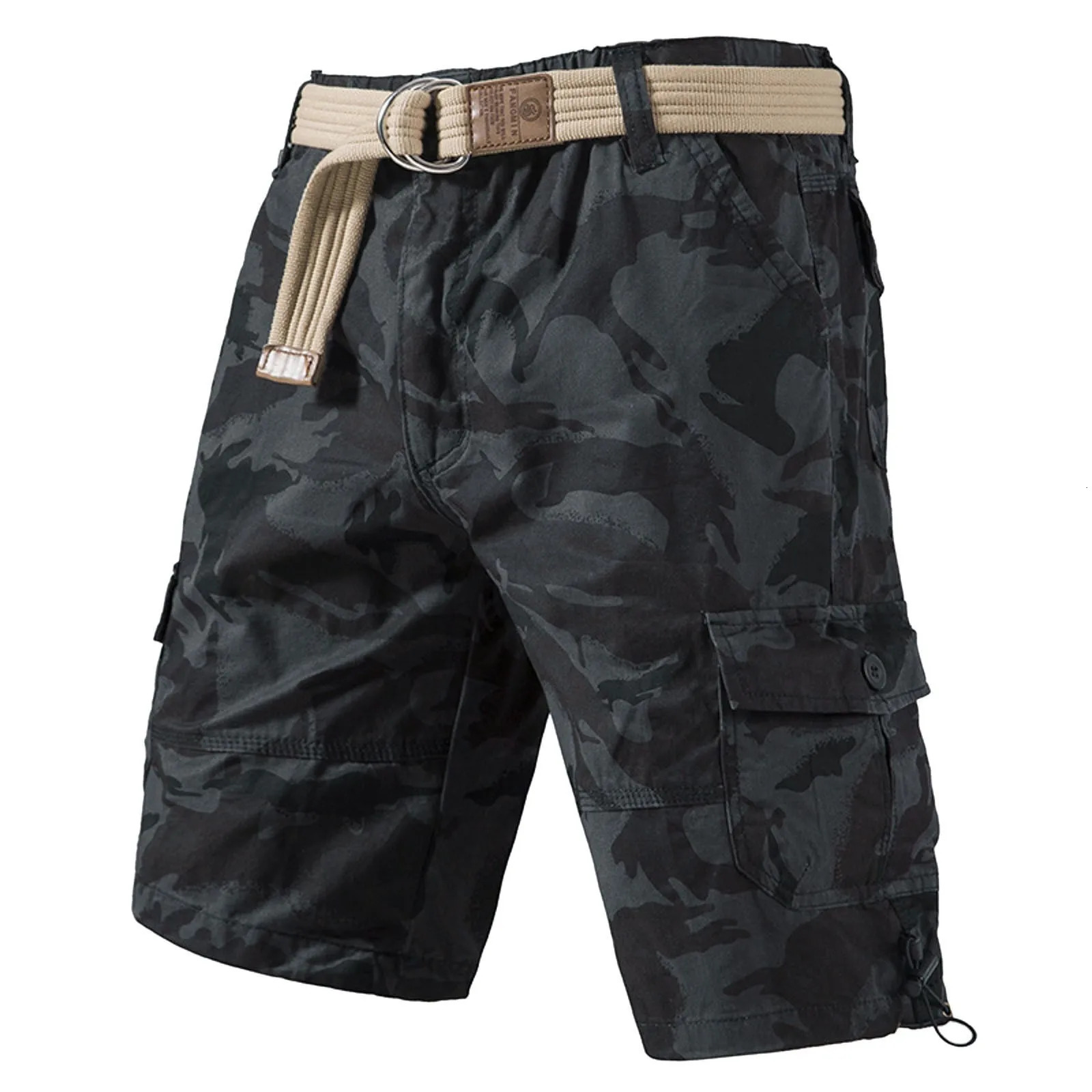 Camo Shorts Men Camouflage Cargo Tactical Straight Bermuda Pants Male Outdoor Hiking Fishing Plus Size 4XL 250214