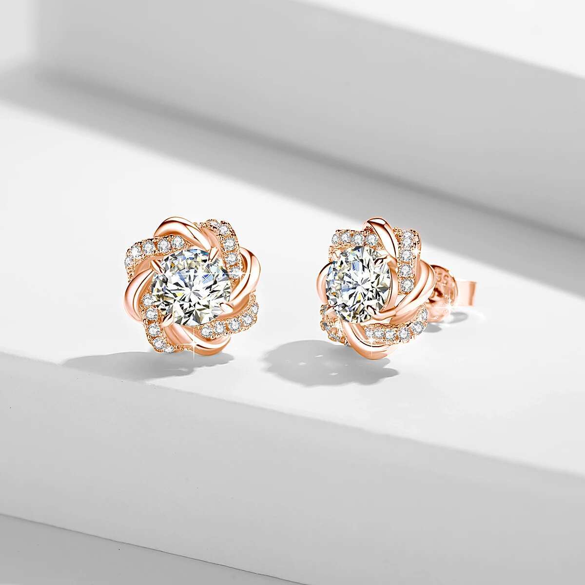 Moissanite Earrings With Certificate 2 Carat Rose Gold Jewelry For Woman Star Of David Design Trend Gift Female Mossanite