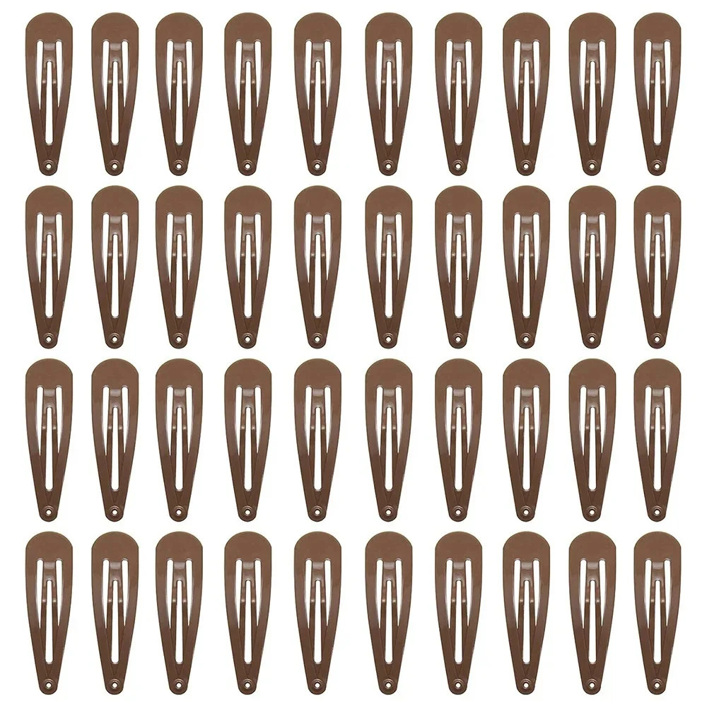 40 pieces of solid color and multicolor metal snap hair clips in 2inch bucket suitable for female accessories 250218