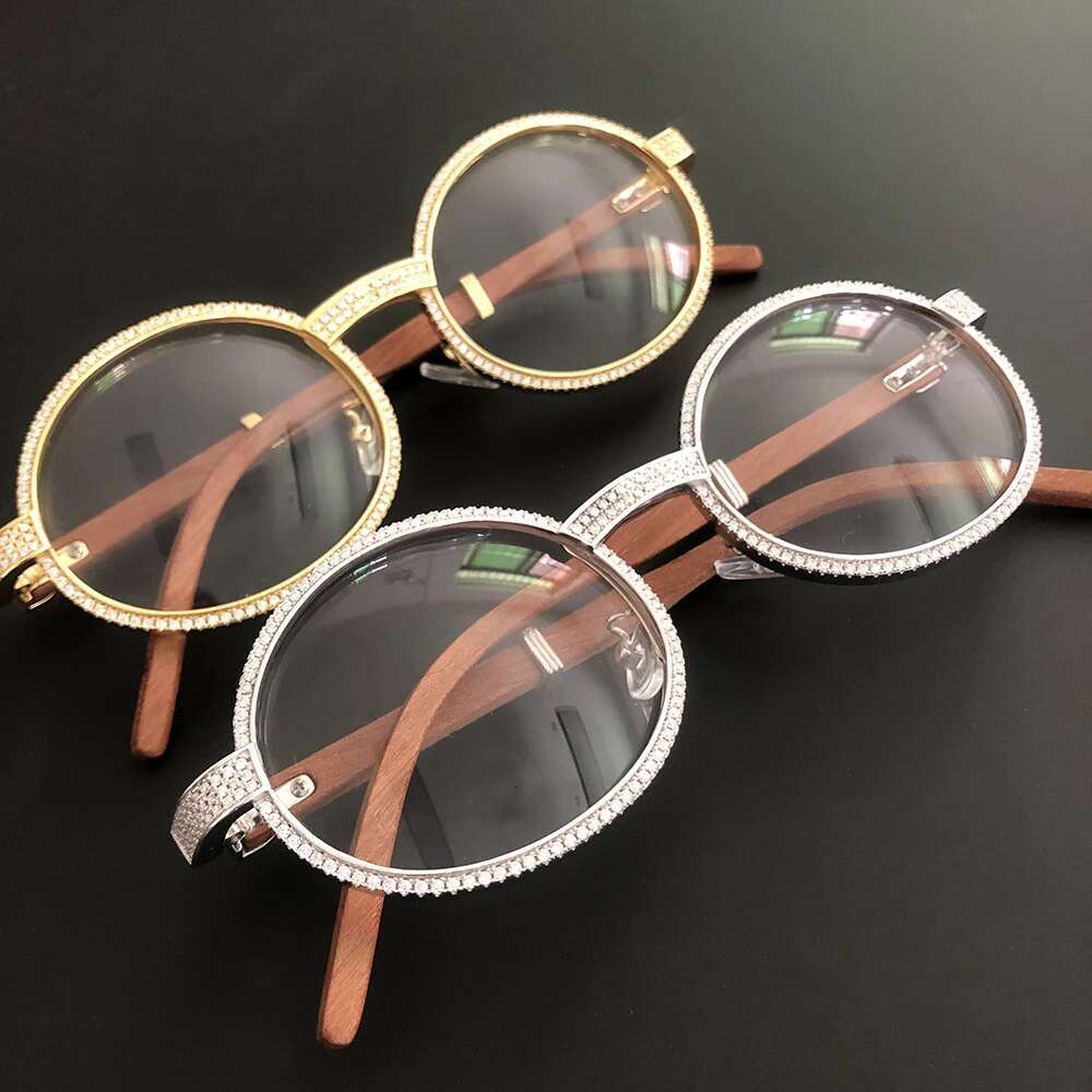 New Moissanite S Sier Wood Body Real Dia Glasses For Women Men urious Jewelry Pass Tester With GRA Free Ship