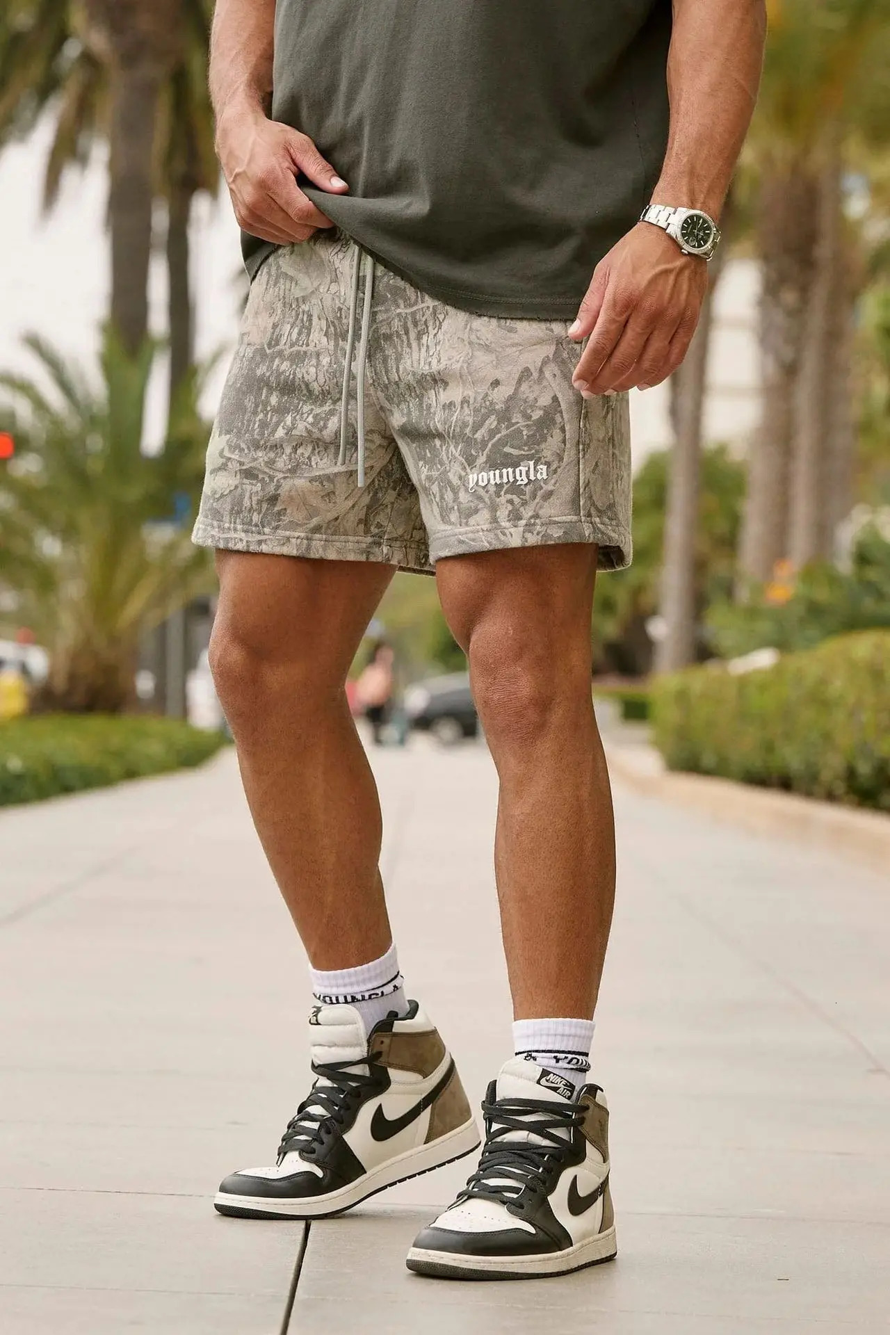 YA summer sports fitness shorts mesh quick-drying breathable basketball training shorts casual beach pants gym 250226