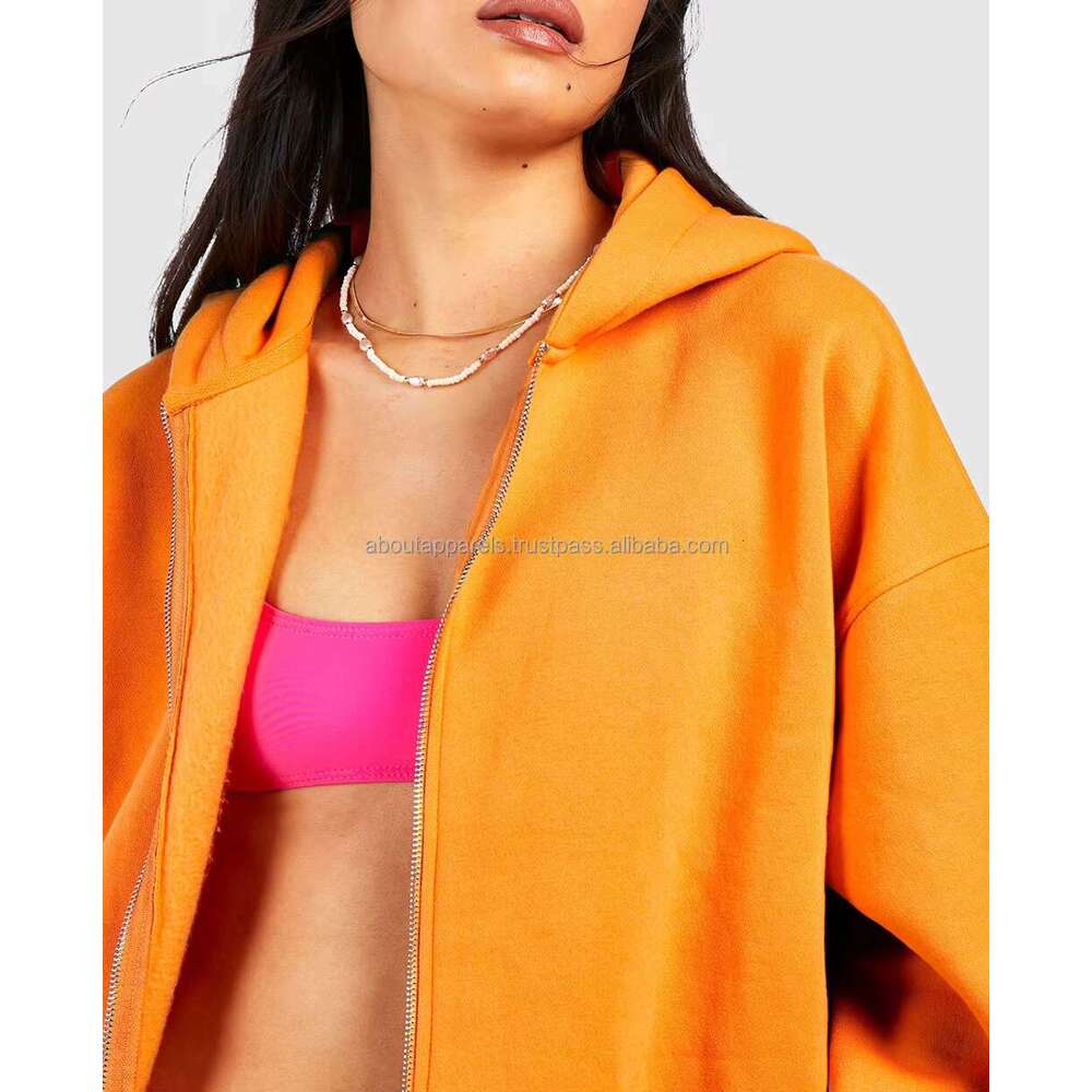 New Fashion Custom Solid Color Heavyweight Hoodie High Quality Oversized Drop Shoulder Casual Solid Knitted Hoodies For Woman