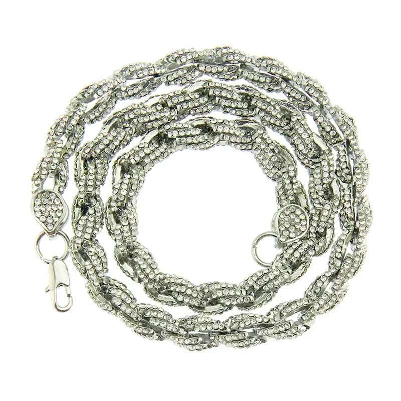 9mm Bg Rope Chain Choker Necklace Gold Sier Color Iced Out Rhies Hiphop Jewelry For Men Women Drop Shipping 24inch