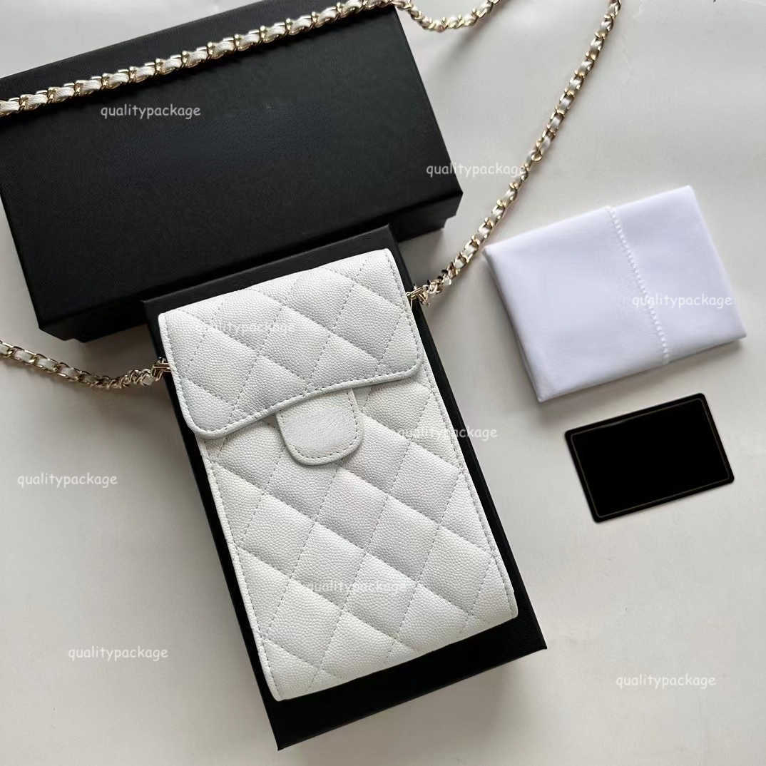 Genuine Leather Mini Cellphone Bags With Chain Belt Girls Plaid Shoulder Bags Luxury Brand Designer Fashion Small Cow Skin Crossbody Bag Large Capacity 2763