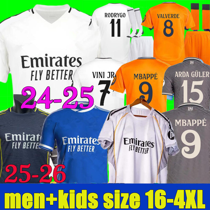 MBAPPE 24 25 26 soccer jerseys BELLINGHAM TCHOUAMENI RODRYGO reALs 2024 2025 mADRIds ARDA GULER camiseta men kids kit MODRIC VALVERDE ENDRICK VINI JR football shirts