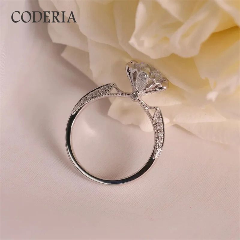 Prague Wedding Ring 1 Carat D Colour Diamond Cut 925 Sterling Silver Plated 18K White Gold Rings for Women 250220