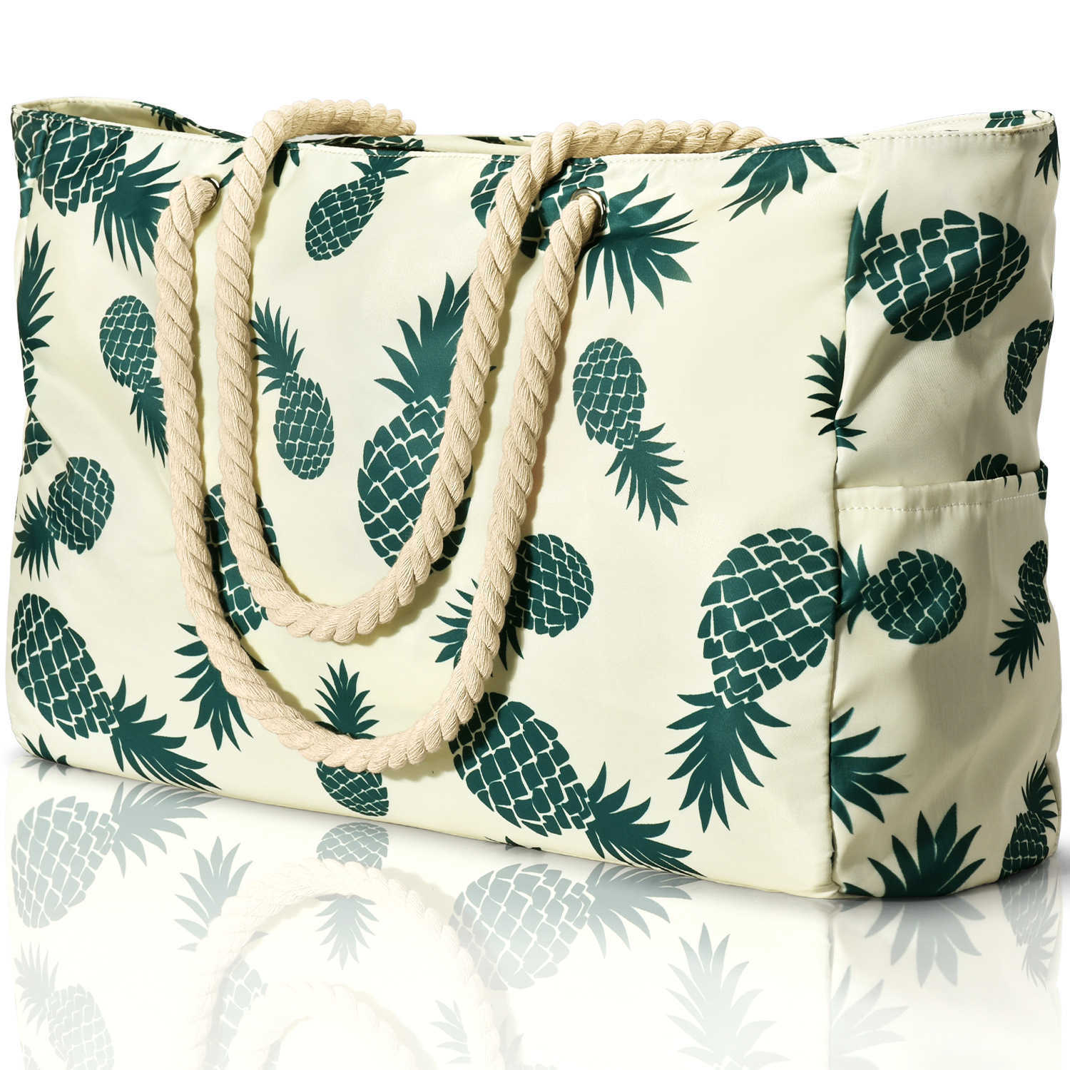 Bohemian striped canvas beach bag with large capacity for stress free travel 250215