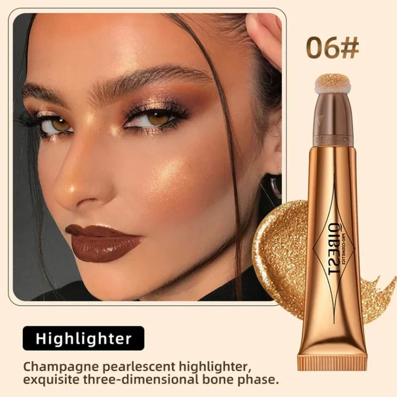 QI Liquid Contour With Cushion Applicator Natural Shimmer Finish Moisturizing Creamy Soft Blush For Cheeks Highlight 250219
