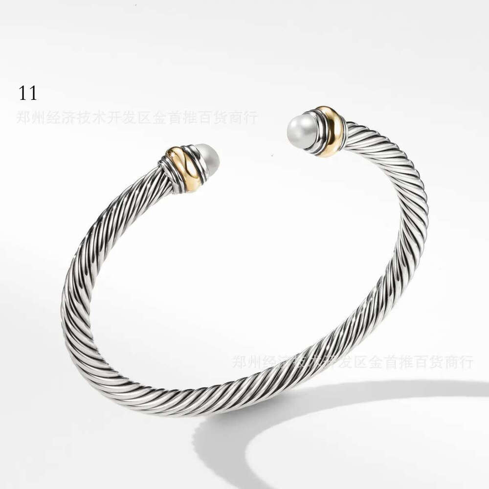 Designer Davidly Yurmanly Jewelry Beacelet For Womens Fashion Jewelry Popular Braided Twisted Open Davides Yurmanes Bracelet With Blue Beads 670 4Ea