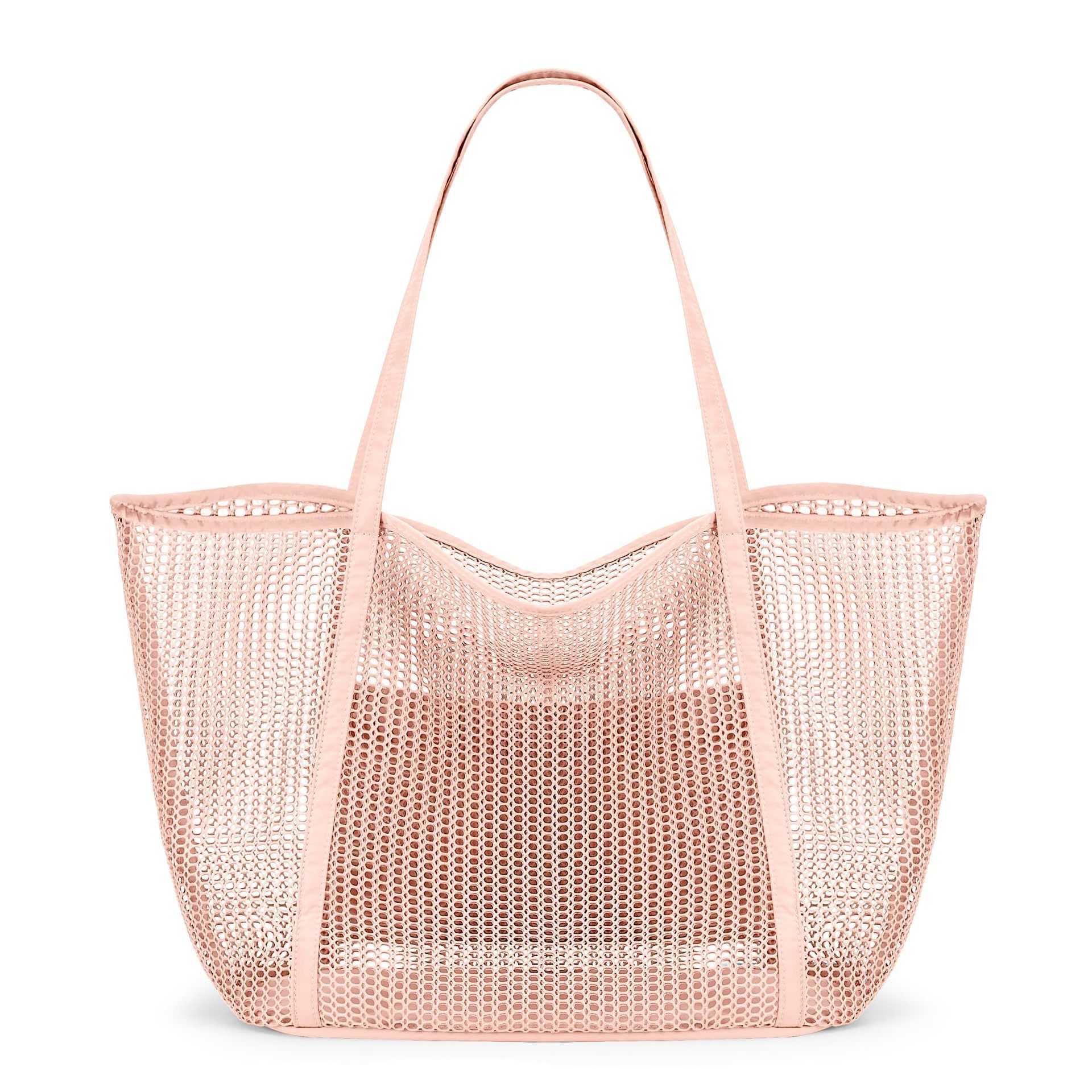 Portable travel bag with wide shoulder straps and diagonal crossing beach bag, mesh handle for carrying large bags, shoulder bag 250215