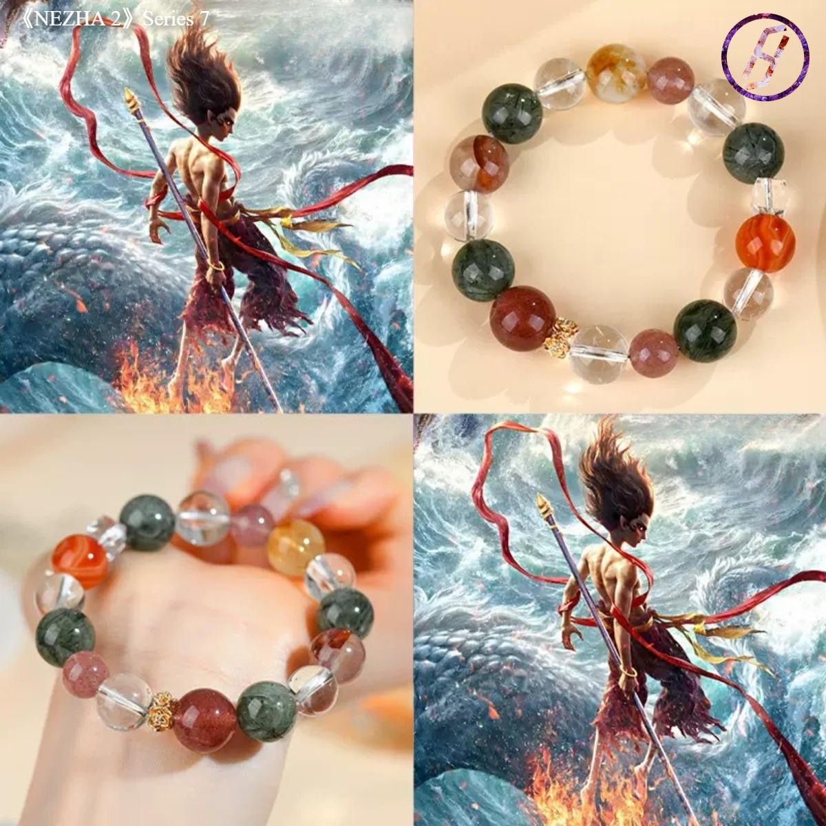 2025 New Network Hit Nezha Series A Variety of Original Bracelets Natural Crystal Citrine Carnelian Kyanite A Variety of Crystal Womens Bracelet Custo