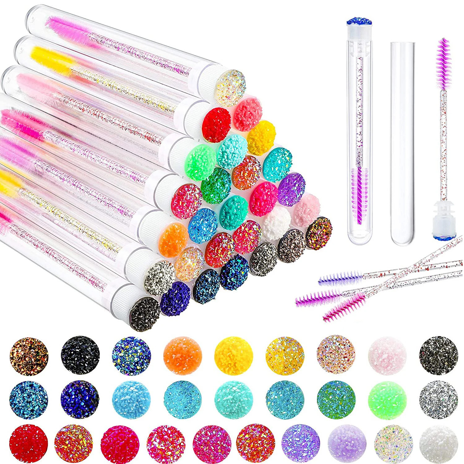 50/100pcs Reusable Eyelashes Brush Tube for Eyelash Extension Disposable Mascara Wands Eyebrow Brush Applicator EyeLash Brushes 250224