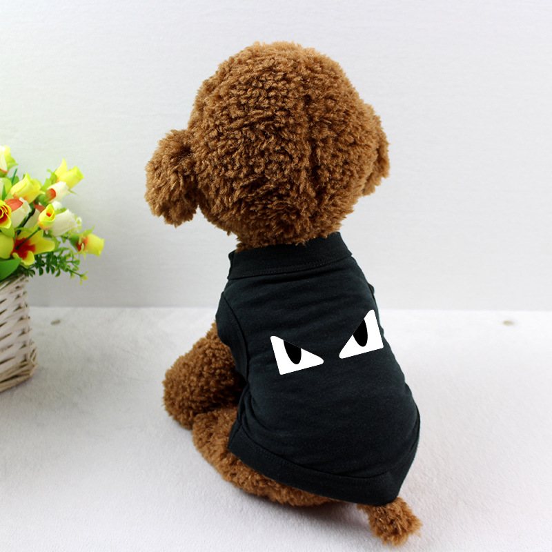 Dog Shirts Cat Apparel Simple Solid Color with Handsome Eye Print, Lightweight and Breathable Pet T-Shirts, Summer ClothesVest for Dogs Puppy Boy Girl