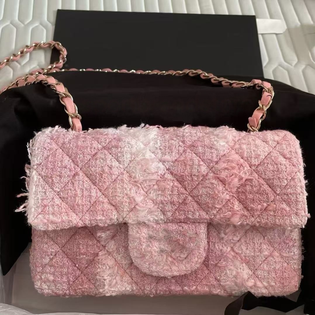 Designer Bag Sqaure Gold Metal Hardware Matelasse Chain Crossbody Shoulder Bag Ladies Classic Mini Flap Tweed Quilted Bags Luxury Turn Lock Fashion Handbag