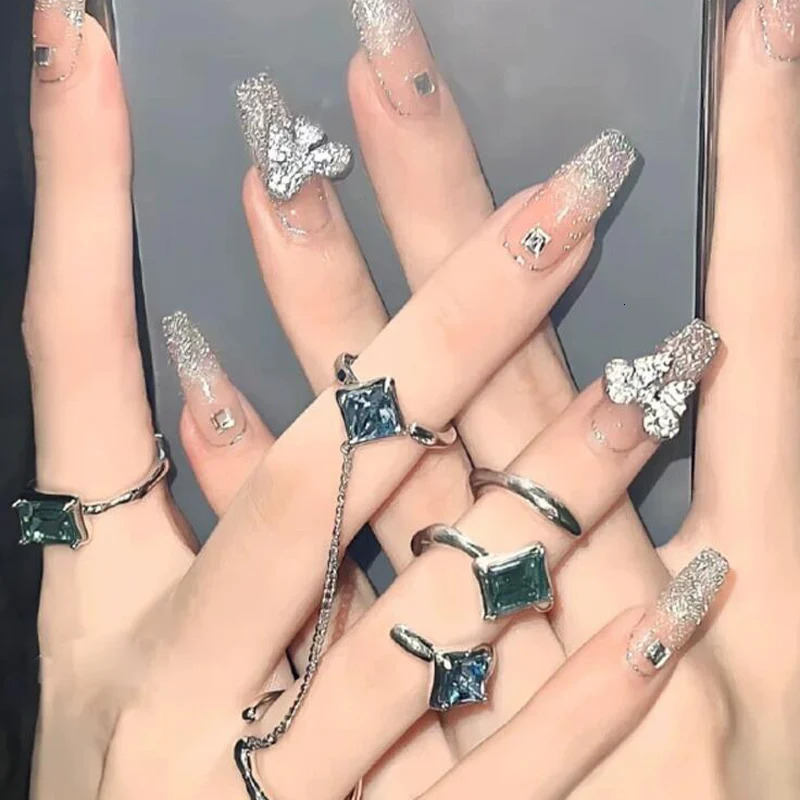 5060Pcslot 3D Butterfly Alloy Nail Charms Bowknot n Jewelry Gold Silver Hollow Art Decoration Accessory Bulk 250217