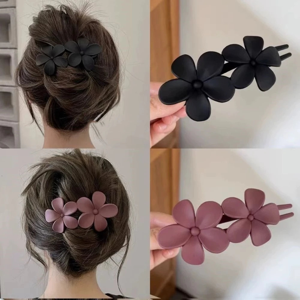 Frosted Flower Hair Clip Claws Matte Claw Clips For Women Girls Thin Thick Curly Kids Accessories Barrettes 250218