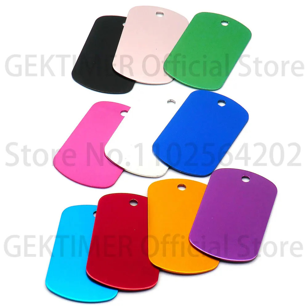 100Pcs Aluminum Military Identity Tag Custom Personalized ID Nameplate Laser Engraved Number Pendant For KeyChain Diy Making 250221