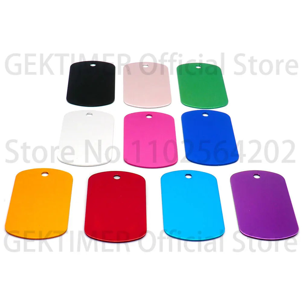 100Pcs Aluminum Military Identity Tag Custom Personalized ID Nameplate Laser Engraved Number Pendant For KeyChain Diy Making 250221