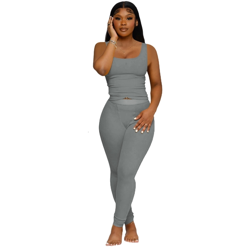 Tracksuits For Women 2 Piece Set - Sleeveless Tank Top Pants Solid Color Sportswear Womens Tracksuits Fashion Available in 5 Colors