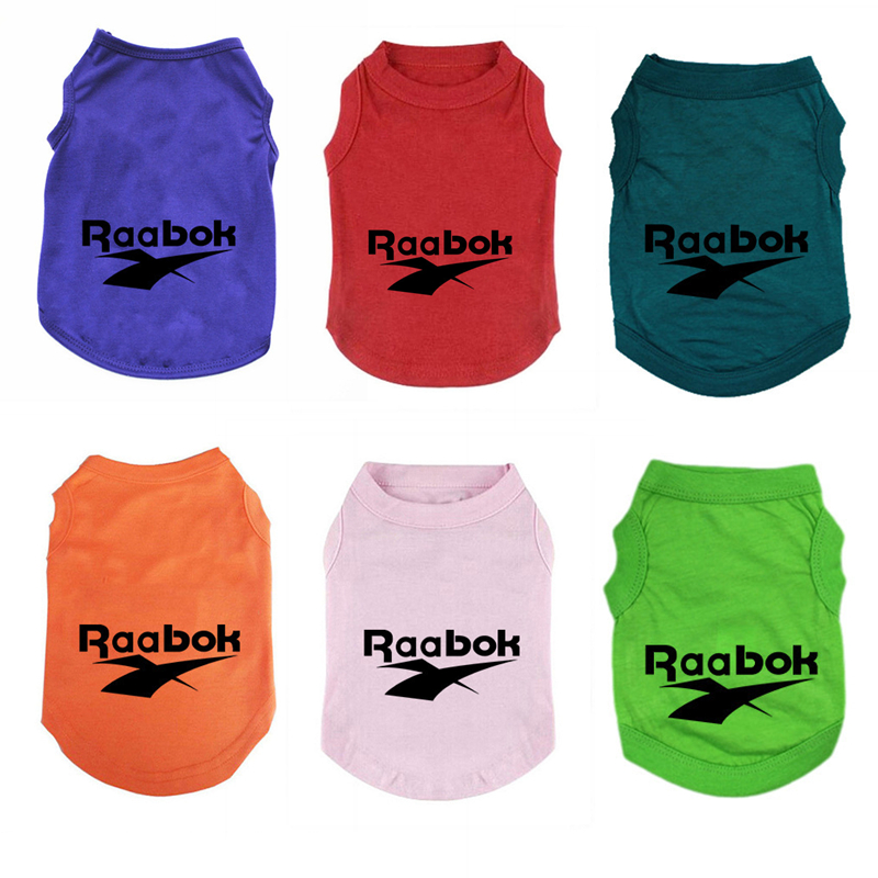 Dog Shirts Pet Printed Clothes with RAABOK Letters Summer Pet T-Shirts Puppy Solid Color Vest Breathable Dog Clothes for Chihuahuas Cats Accessories X