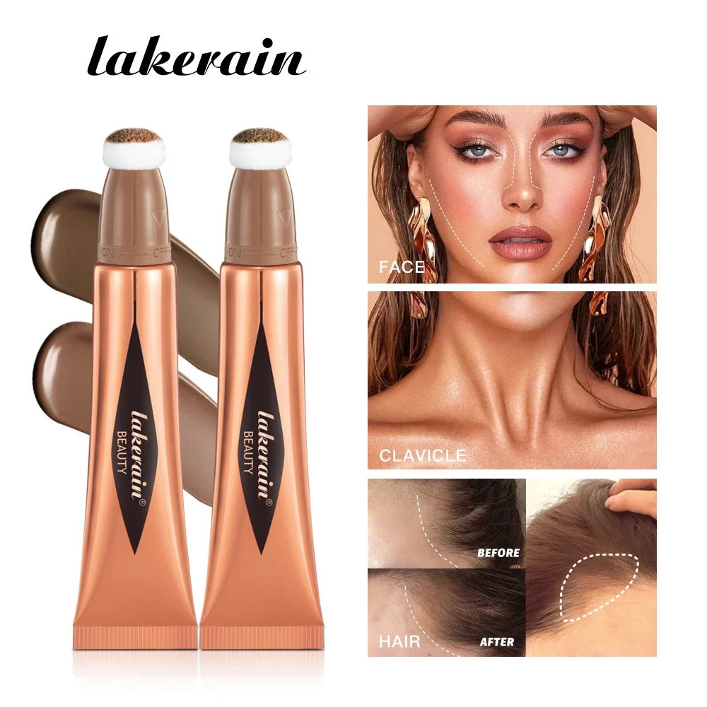 Multifunctional Makeup Pen Liquid Blush Bronzer Contouring Highlighter Pearlescent Fine Flash Sponge Tip Beauty Cosmetics Stick 250219