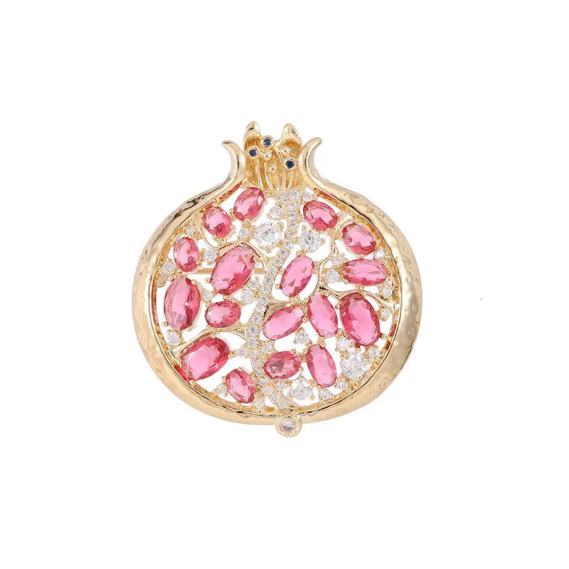 SUYU Brooch Copper Micro Inlay Cubic Zirconia Garnet Pins Clothing Matching Gifts Wholesale 250225