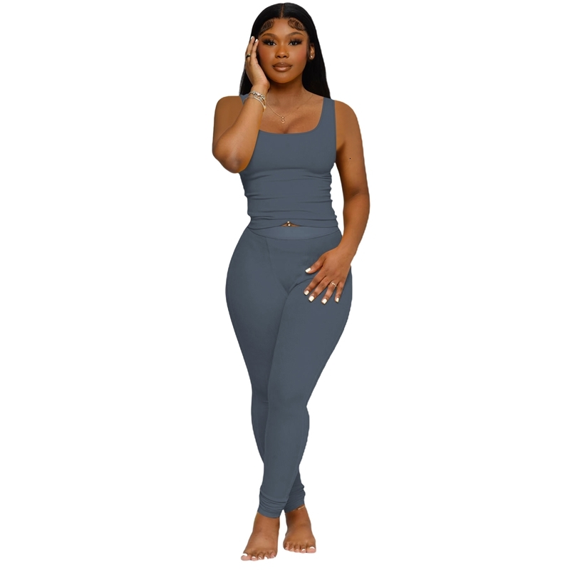 Tracksuits For Women 2 Piece Set - Sleeveless Tank Top Pants Solid Color Sportswear Womens Tracksuits Fashion Available in 5 Colors