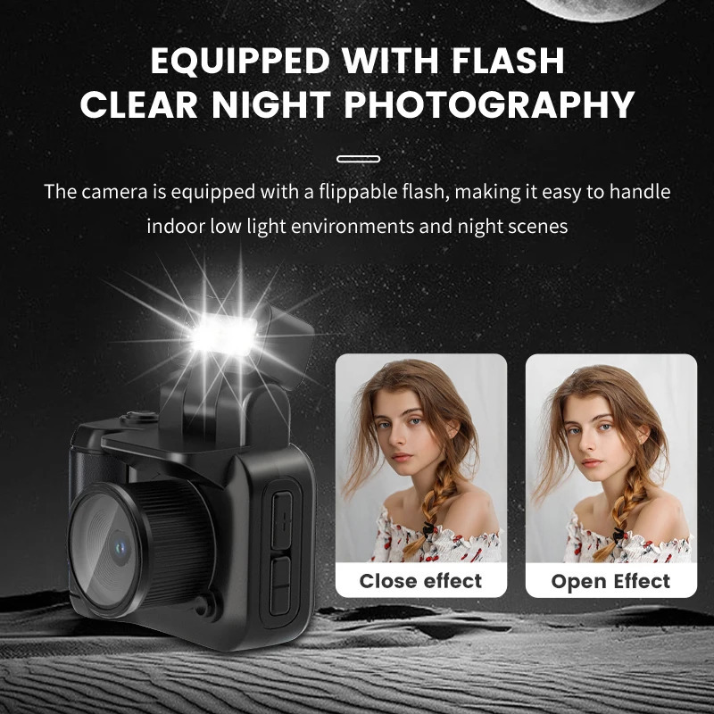 Y4000 Mini Camera with Screen HD 1080p Portable Video Recorder with Flash Light Battery Dock Retro Ultra Compact Digital Camera 250221