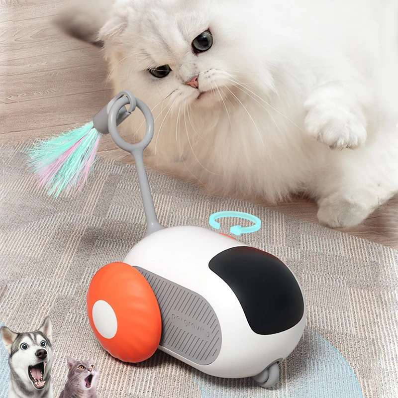 Indoor Cat Toy Car - Intelligent Automatic Roller with Remote for Feline Fun