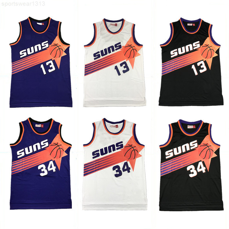 Summer jersey Suns 13 Nash Barkley embroidered basketball jersey mesh vest training sports