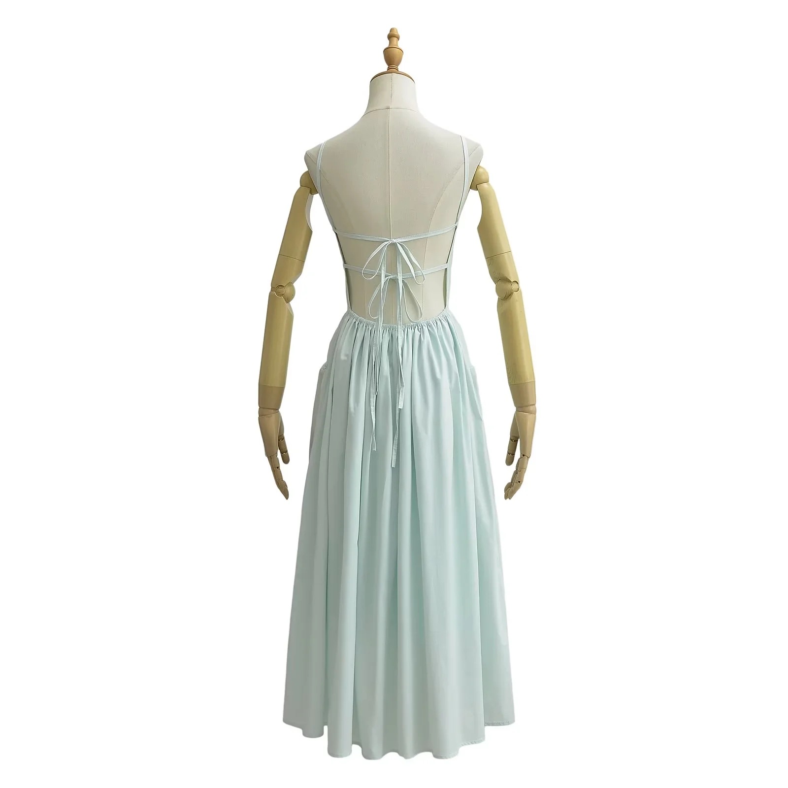 G280 Summer French sexy backless suspender dress for women, seaside holiday atmosphere, slim long dress