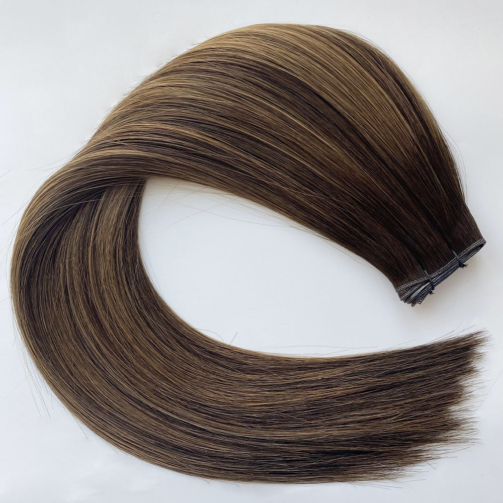 Top Quality Genius Weft European Human Hair Balayage color Invisible Mini Weft in Hair Extensions 100g