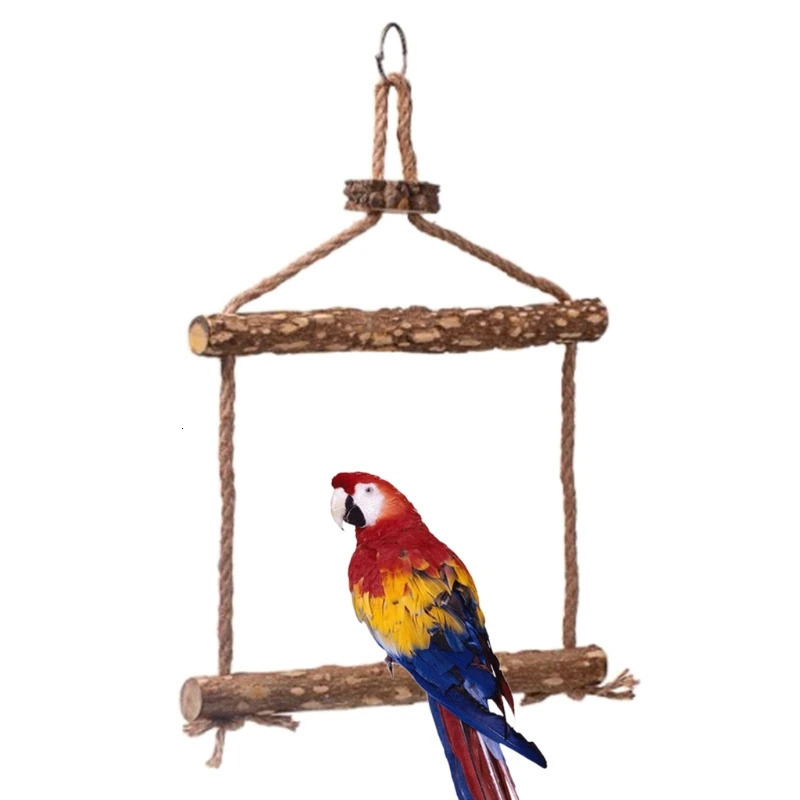 Large Bird Chicken Swing Toy Parrot Macaw Hens Wood Stand Perch Bird Cage Training Stand Holder Chew Toy For Hens Medium Birds 250226