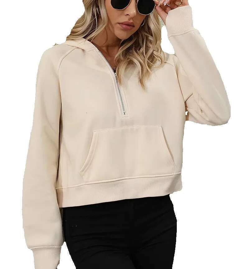 Women's 65% Rayon 35% Polyester Zipped Copped Hoodie