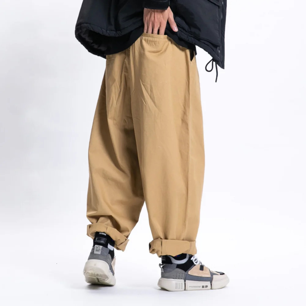Mens Pants Spring Casual Japanese Loose Wide-leg Pants Solid Color Cargo Pants for Men and Women Streetwear Mens Clothing 250225
