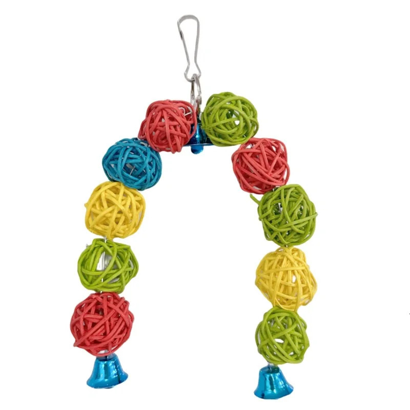 13Pcs Bird Cage Toys for Parrots Wood Birds Swing Reliable Chewable Bite Bridge Wooden Beads Shape Parrot Toy Bird Toys 250226