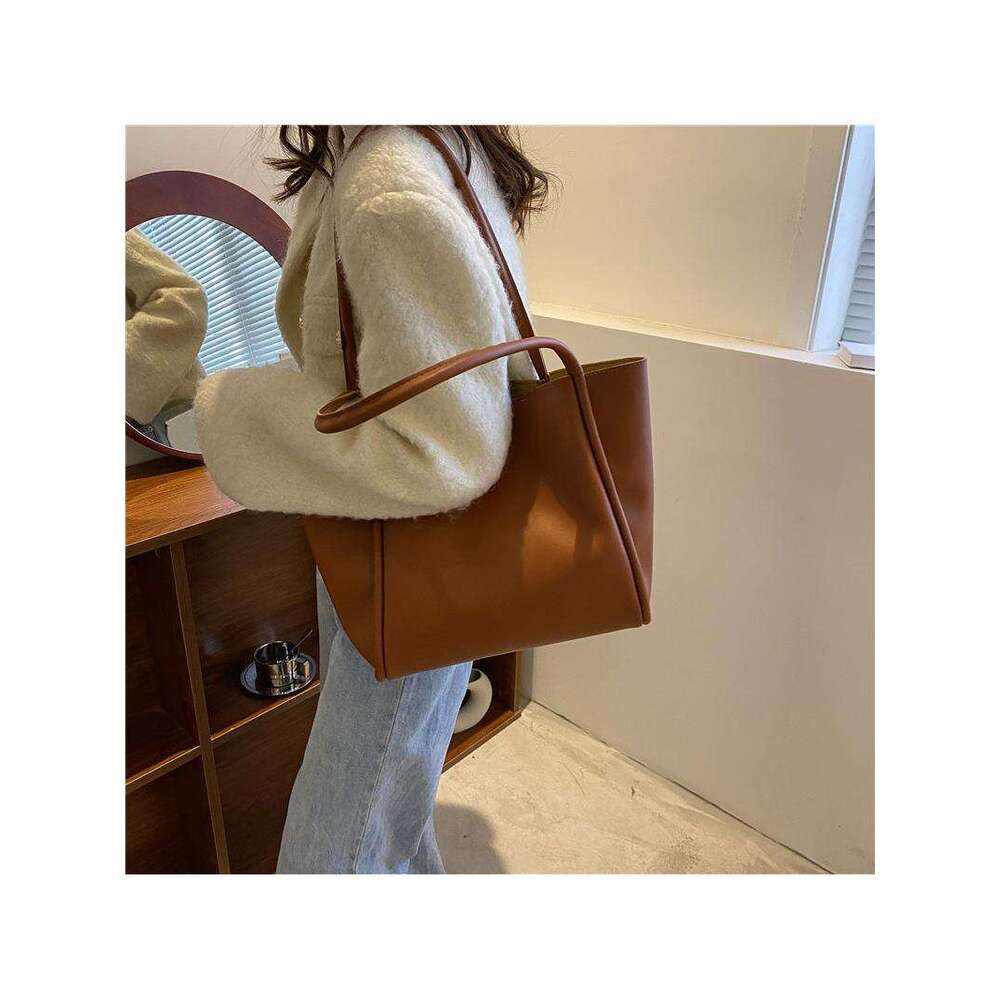 Women's Bags Korean Version Solid Color Mother And Child New Women's Simple Hand-Held Tote Large Capacity Spring Fashion Shoulder Bag