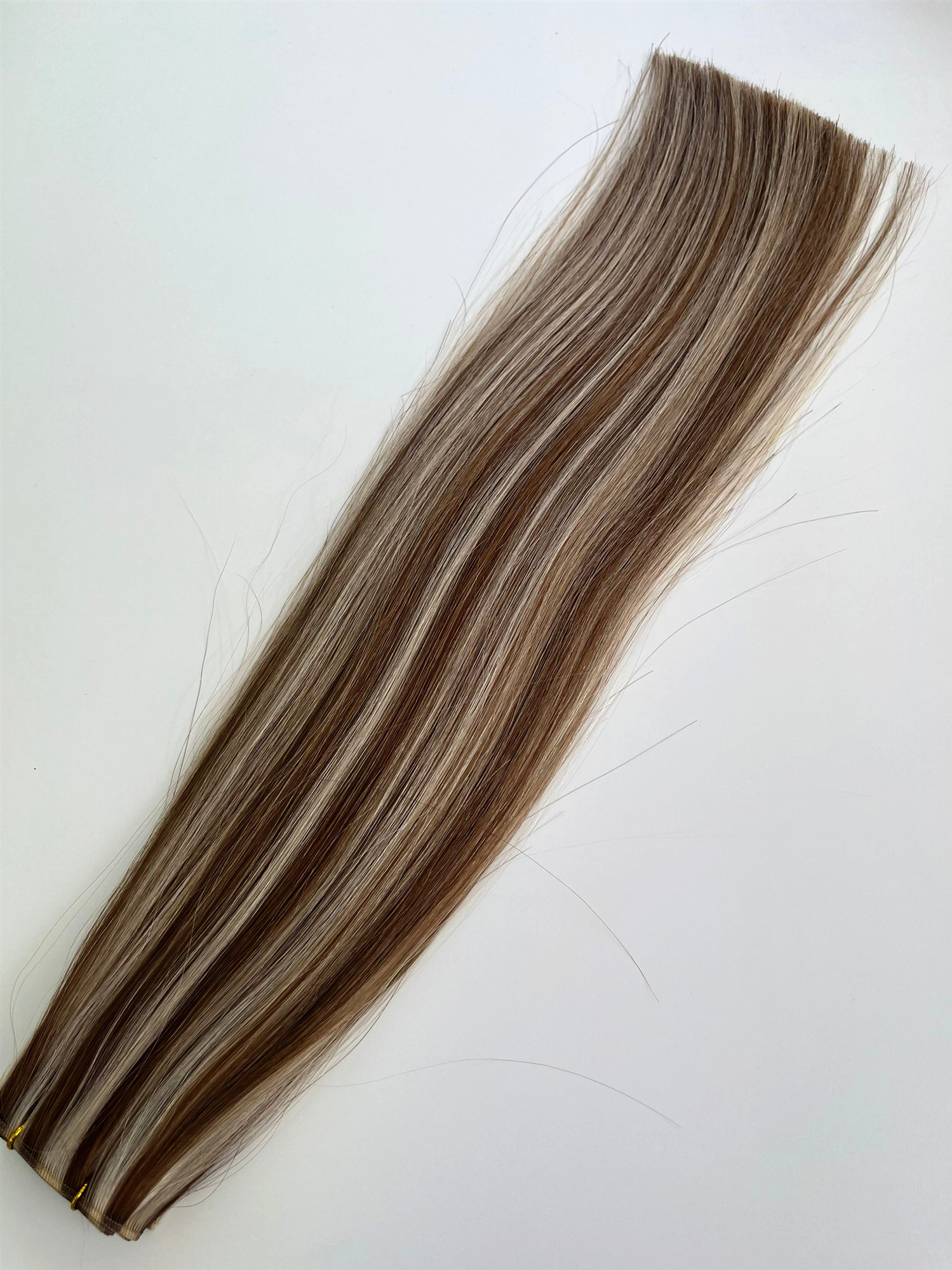 100% Russian Genius Weft Human Hair Extensions Highlights color Double Drawn Sew in Invisible Genius wefts Hair 100g 16inch ,Can last 12 months