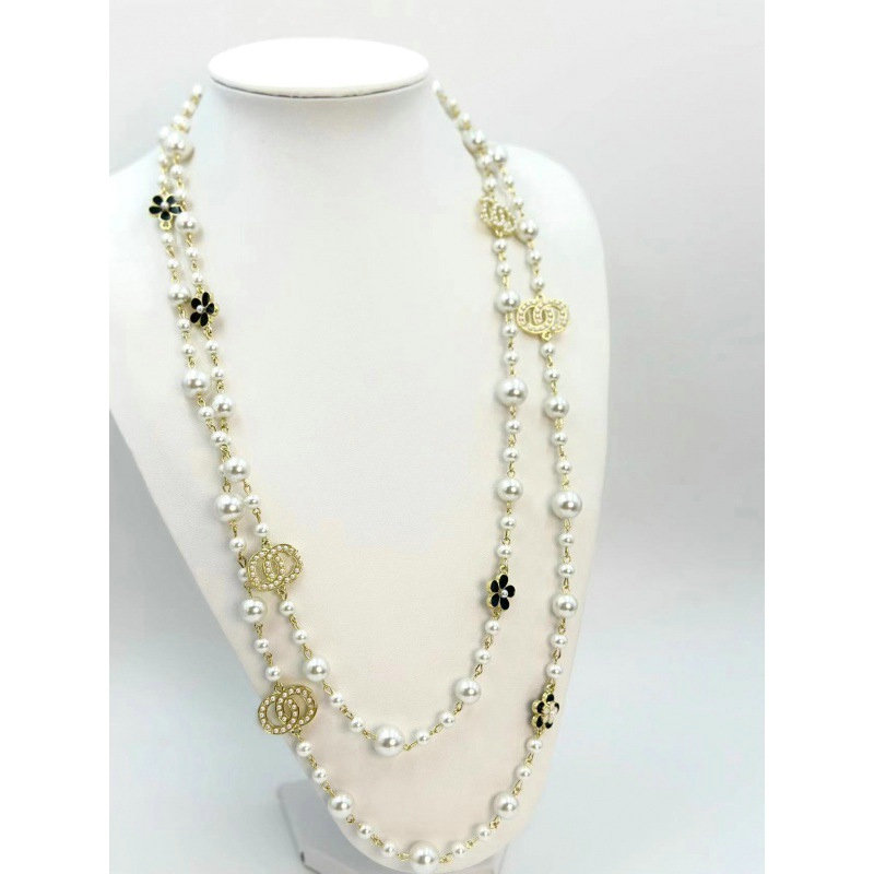 Luxury Pearl Flower Diamond Necklace Designer Jewerly Pendant Necklace Woman Jewerly Party Gift