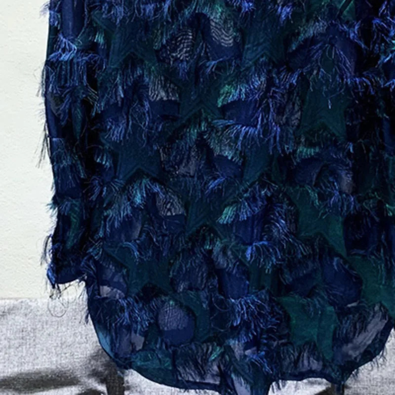 PFHQ Tassel Niche Mens Casual Shirts Hollow Out Long Sleeve Lapel Single Breasted Loose Shirt Personalized 21F3007 250224