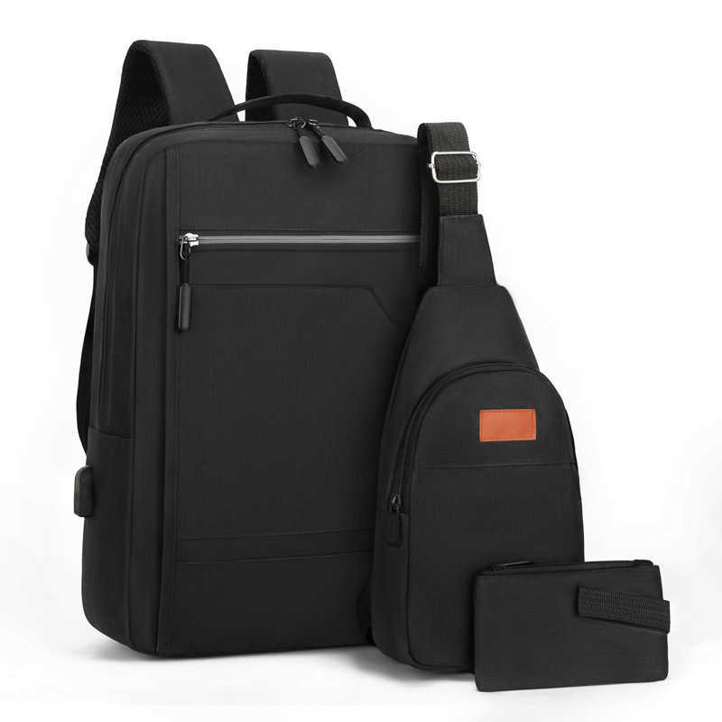 Business Backpack Three Piece Set Backpack For Men Multifunctional Computer Bag Backpack For Male College Students Large Capacity Day Backpack Travel 