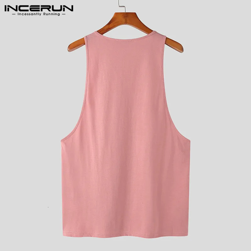 Men Tank Tops Summer Solid Color O-neck Sleeveless Streetwear Vests Breathable Stylish Casual Men Clothing S-5XL INCERUN 250225
