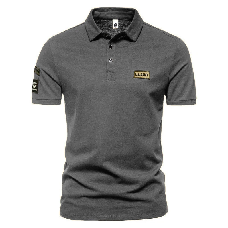 Men Short Sleeve Tshirts Summer Breathable Embroidered Polo Shirt for Men Lightweight Solid Color Large Tops 250226