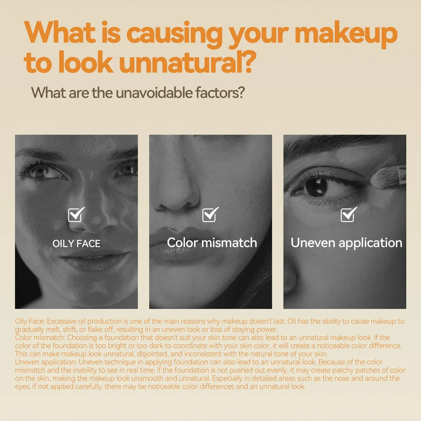 3pcs Color Changing Foundation Natural Concealer Oil Control Liquid Foundation Cover Skin Blemishes Invisible Pore Concealer 250222