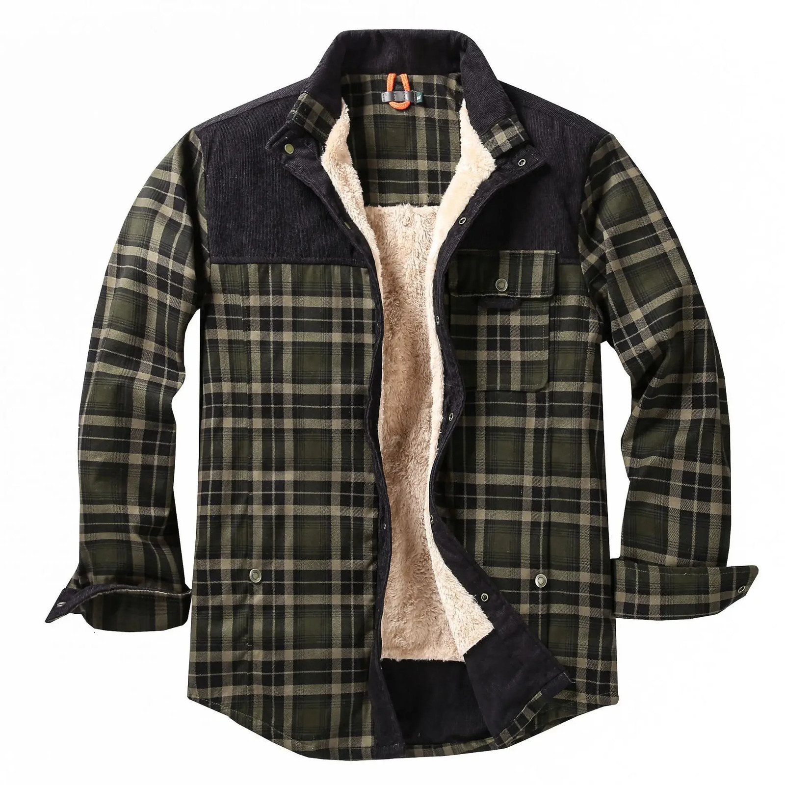 European and American casual checkered thick shirt Mens style wool thread Warm winter Pure cotton jacket SXXXX 250226