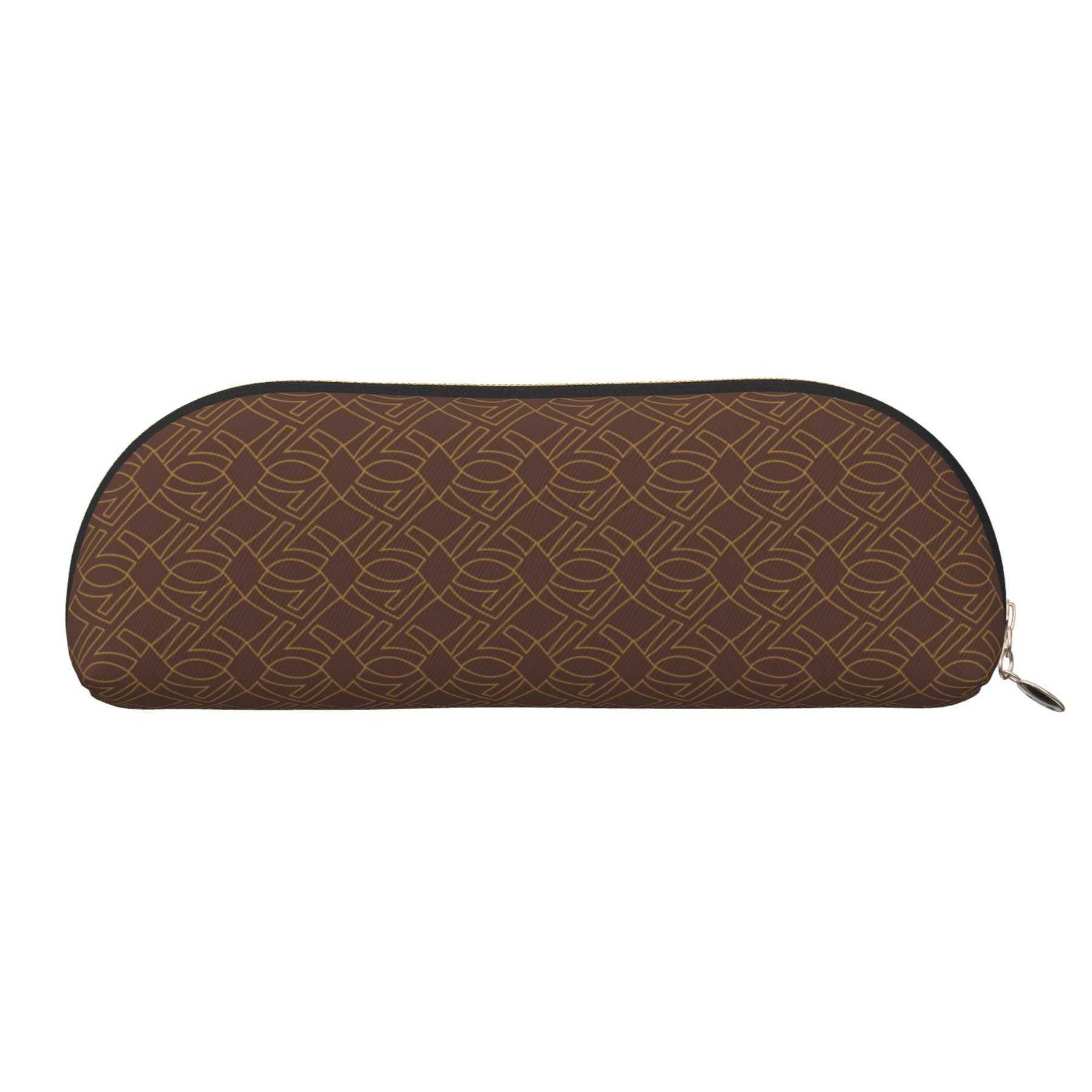 NXY Portable Pencil Bag Pens Cosmetics Storage Bag Leather Half Round Storage Bag Travel Oiletries Accessories Organizer Case