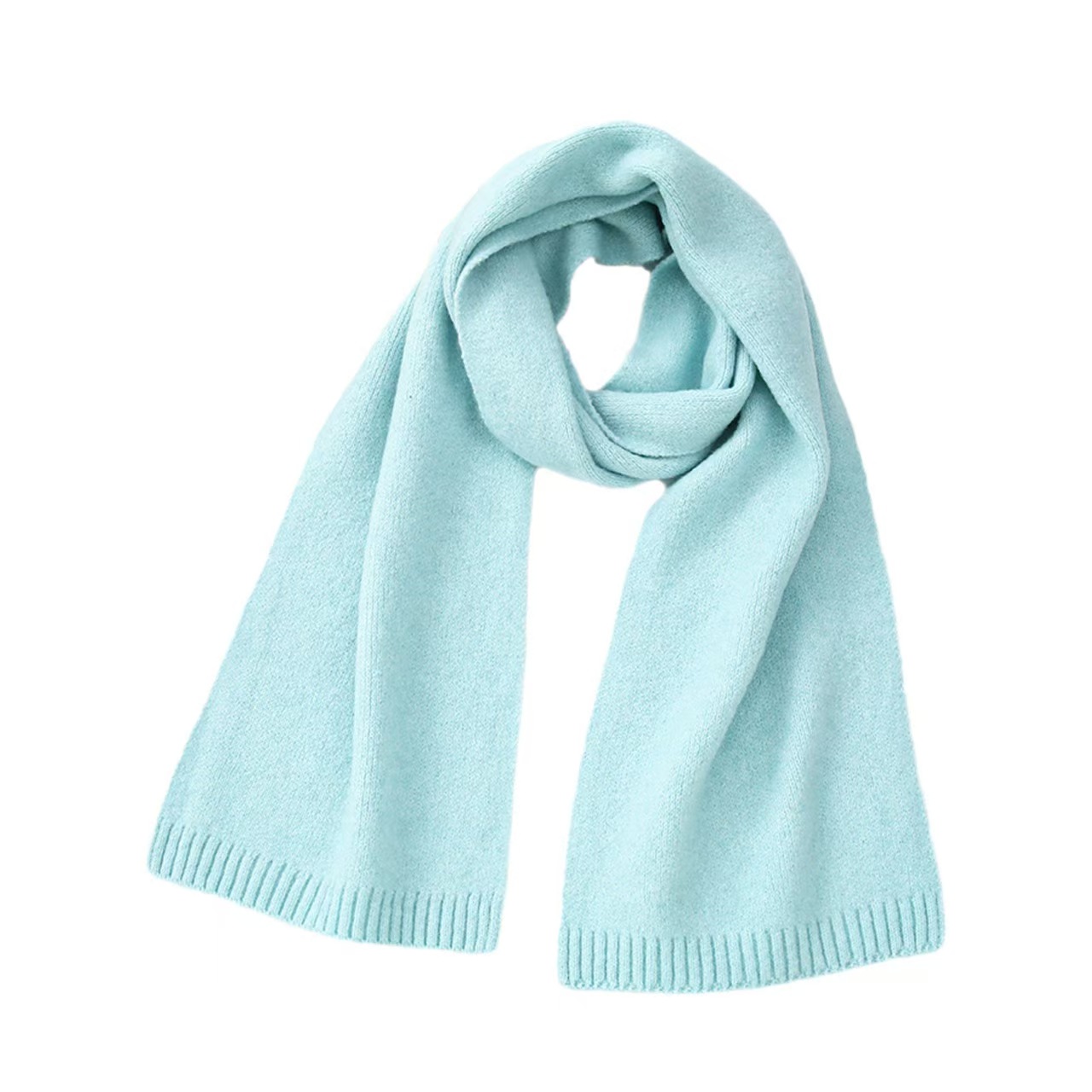 K004 Korean temperament high-grade wool pure color knitted scarf female imitation cashmere shawl winter warm couple neck scarf