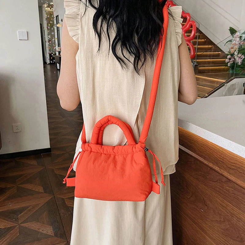 Casual Puffer Bag Padded Women Shoulder Crossbody Bags Cotton-filled Nylon Down Cotton Lady Handbags Mini Tote Purses 250225