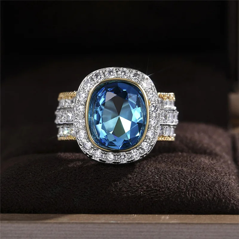 925 Sterling Silver Oval Crystal Ring for Women Full Paved Shiny CZ Wedding Anniversary Jewelry Gift for Lovers 250218