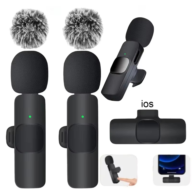Wireless Lavalier Mic Audio Video Recording Mini Replaceable Windproof Fleece Microphone for vlog Shooting Microphone